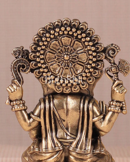 Brass Superfine Ganesh Idol - 4 Inch lotus base - Budhshiv.com