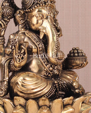Brass Superfine Ganesh Idol - 8" - Budhshiv.com