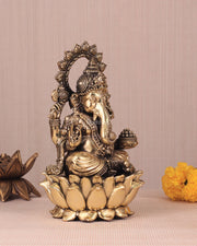 Brass Superfine Ganesh Idol - 8" - Budhshiv.com