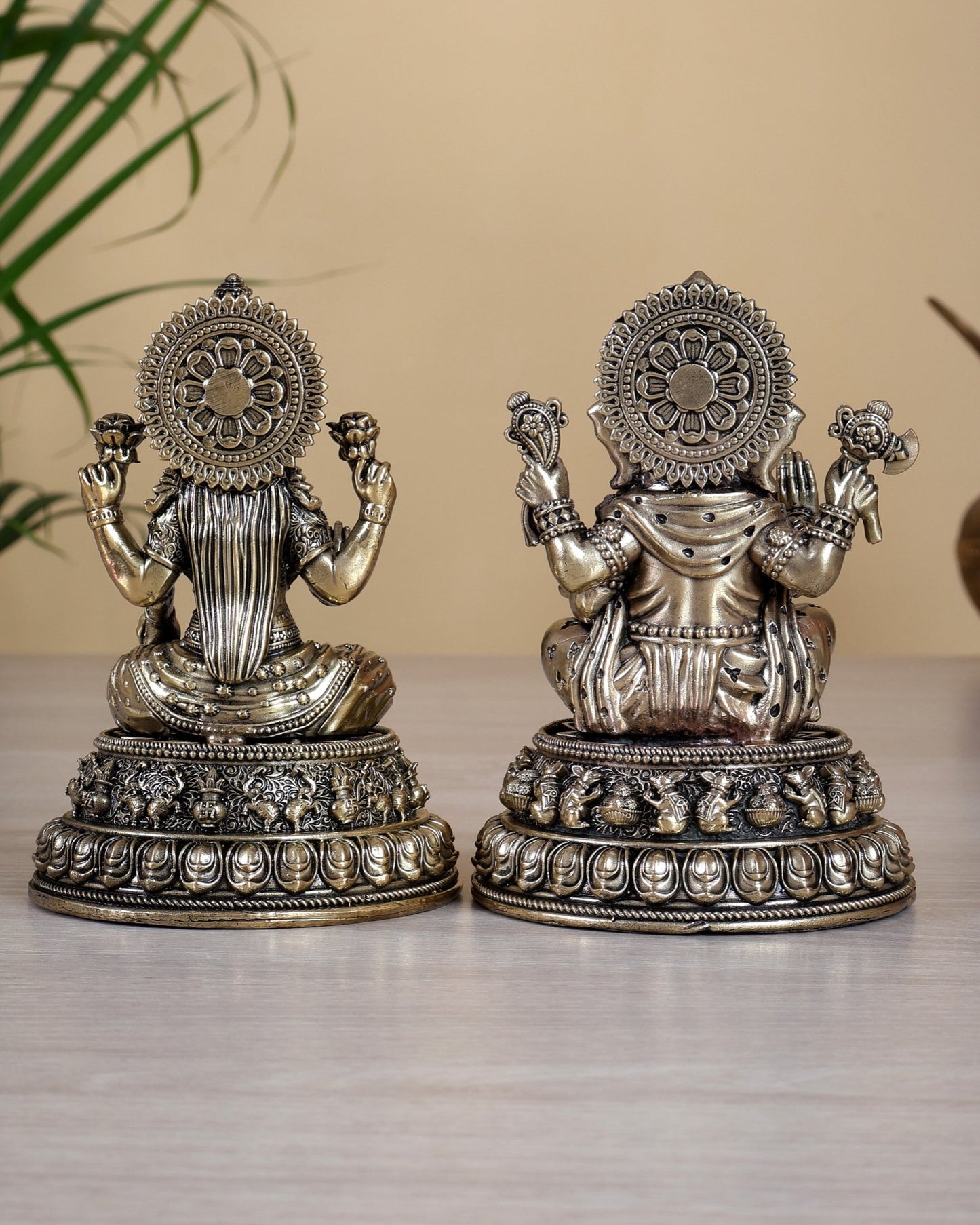 Brass Superfine Ganesh Lakshmi Idol – 5 Inch Divine Prosperity Murti (620 gm) - Budhshiv.com