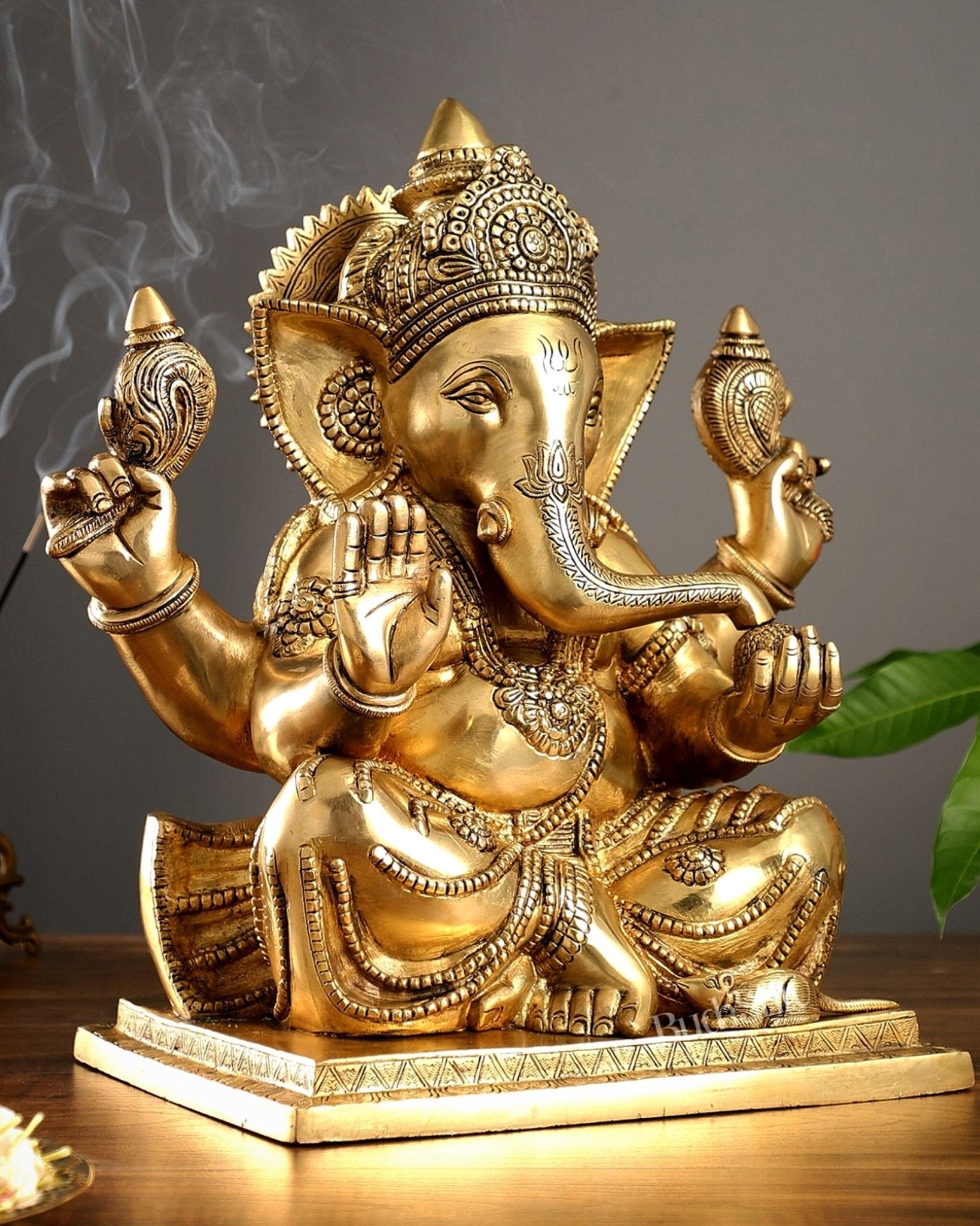 Brass Superfine Ganesha Idol 15" - Budhshiv.com