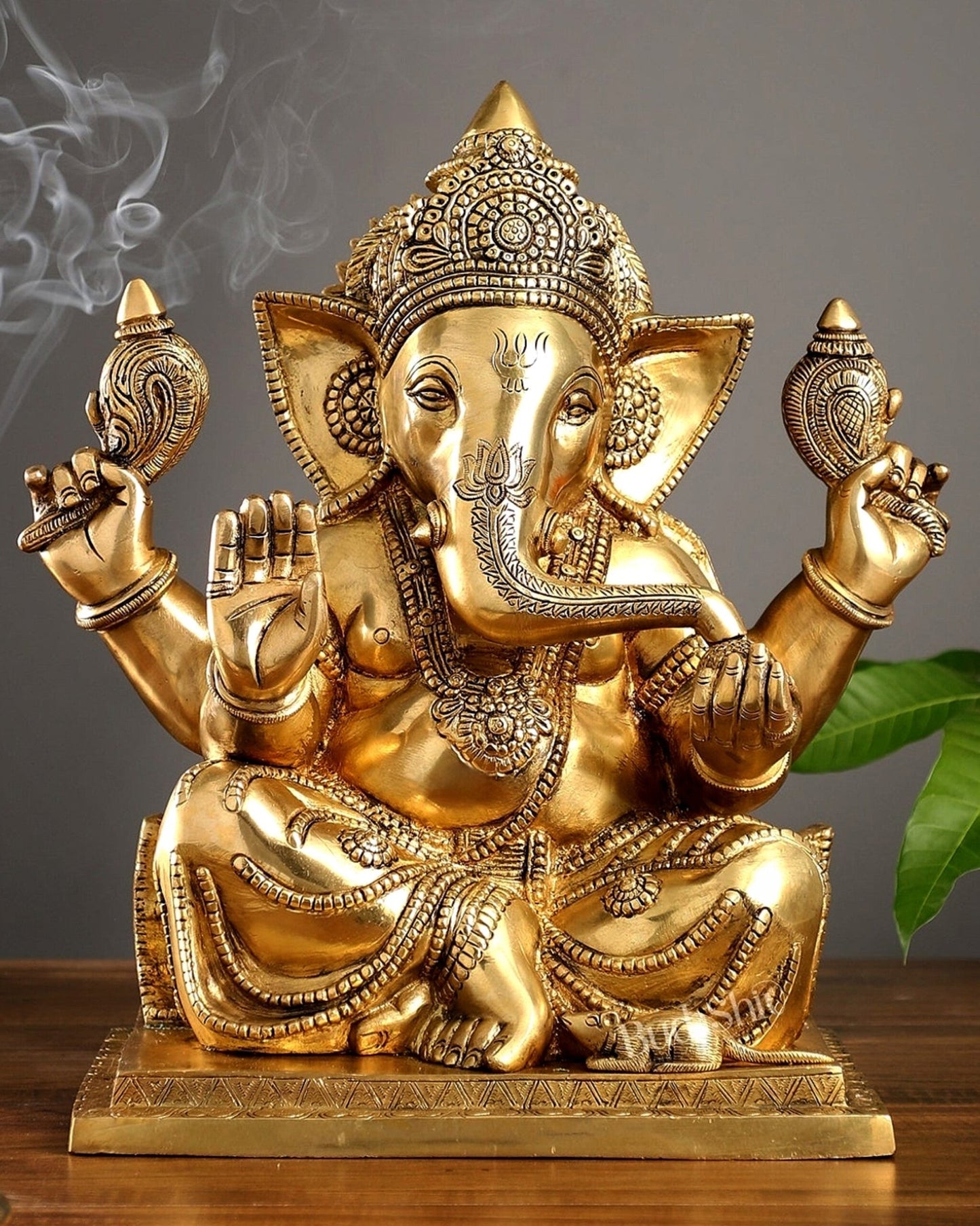 Brass Superfine Ganesha Idol 15" - Budhshiv.com