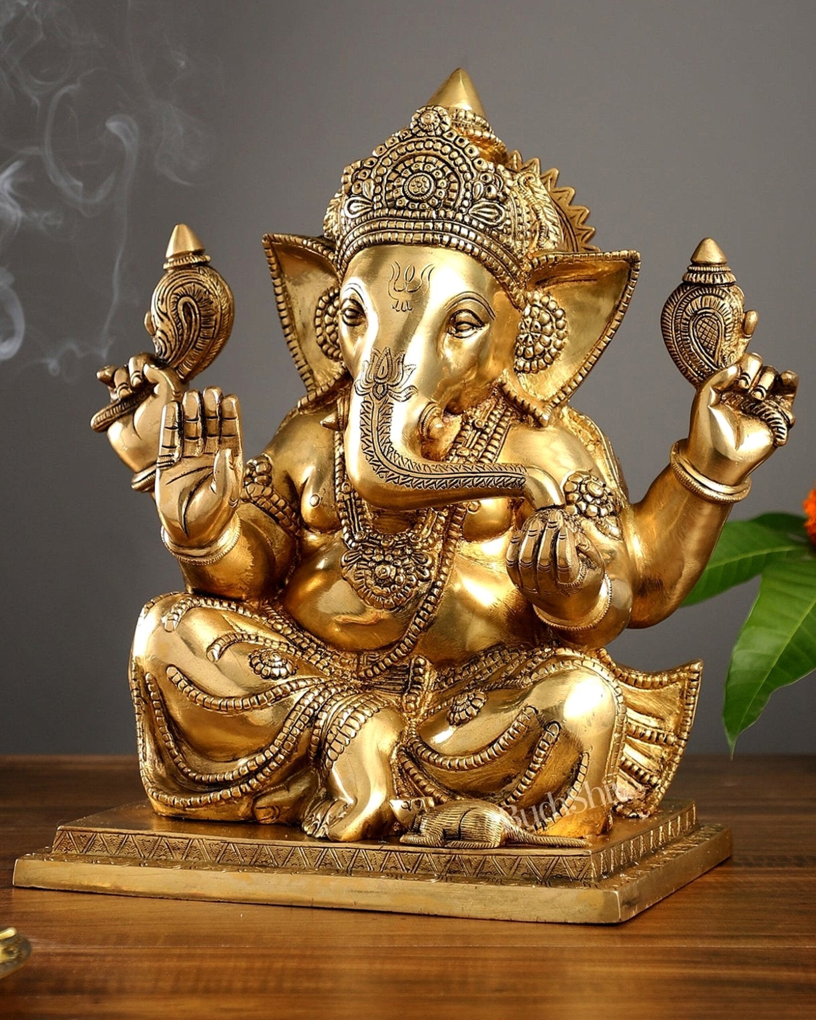 Brass Superfine Ganesha Idol 15" - Budhshiv.com