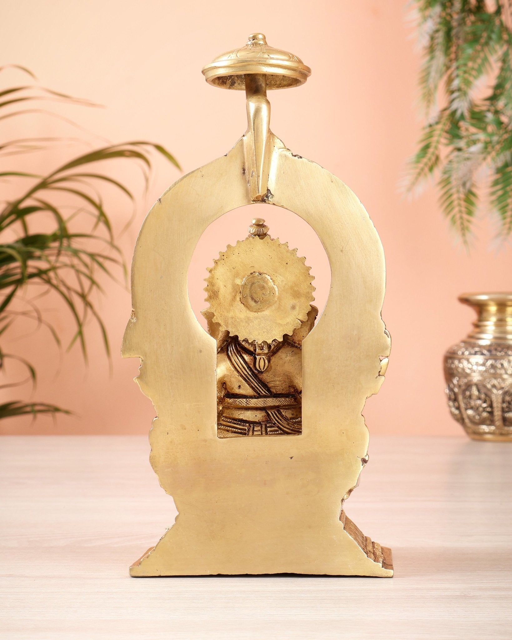 Brass Superfine Ganesha Idol 9" enhanced carvings - Budhshiv.com