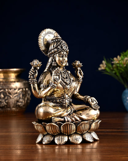 Brass Superfine Ganesha Lakshmi Idol Pair – 7 Inch - Budhshiv.com
