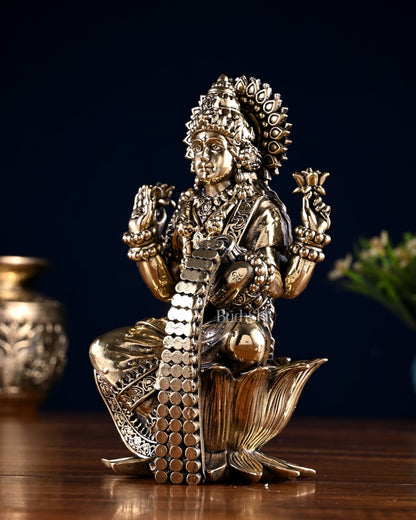 Brass Superfine Ganesha Lakshmi Idol Pair – 7 Inch - Budhshiv.com