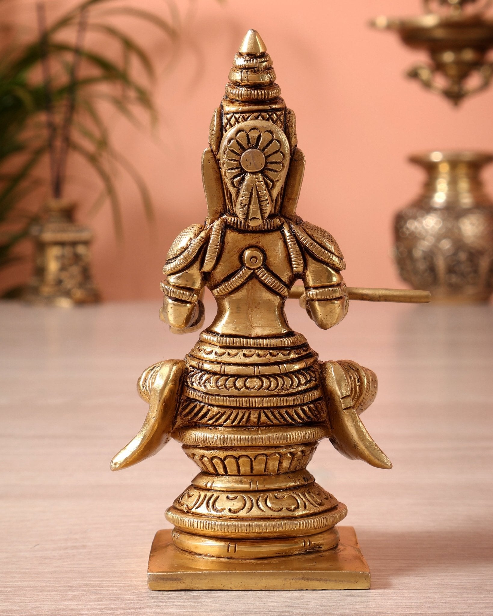 Brass Superfine Goddess Annapurna Idol (5 Inch, 563 gm) - Budhshiv.com