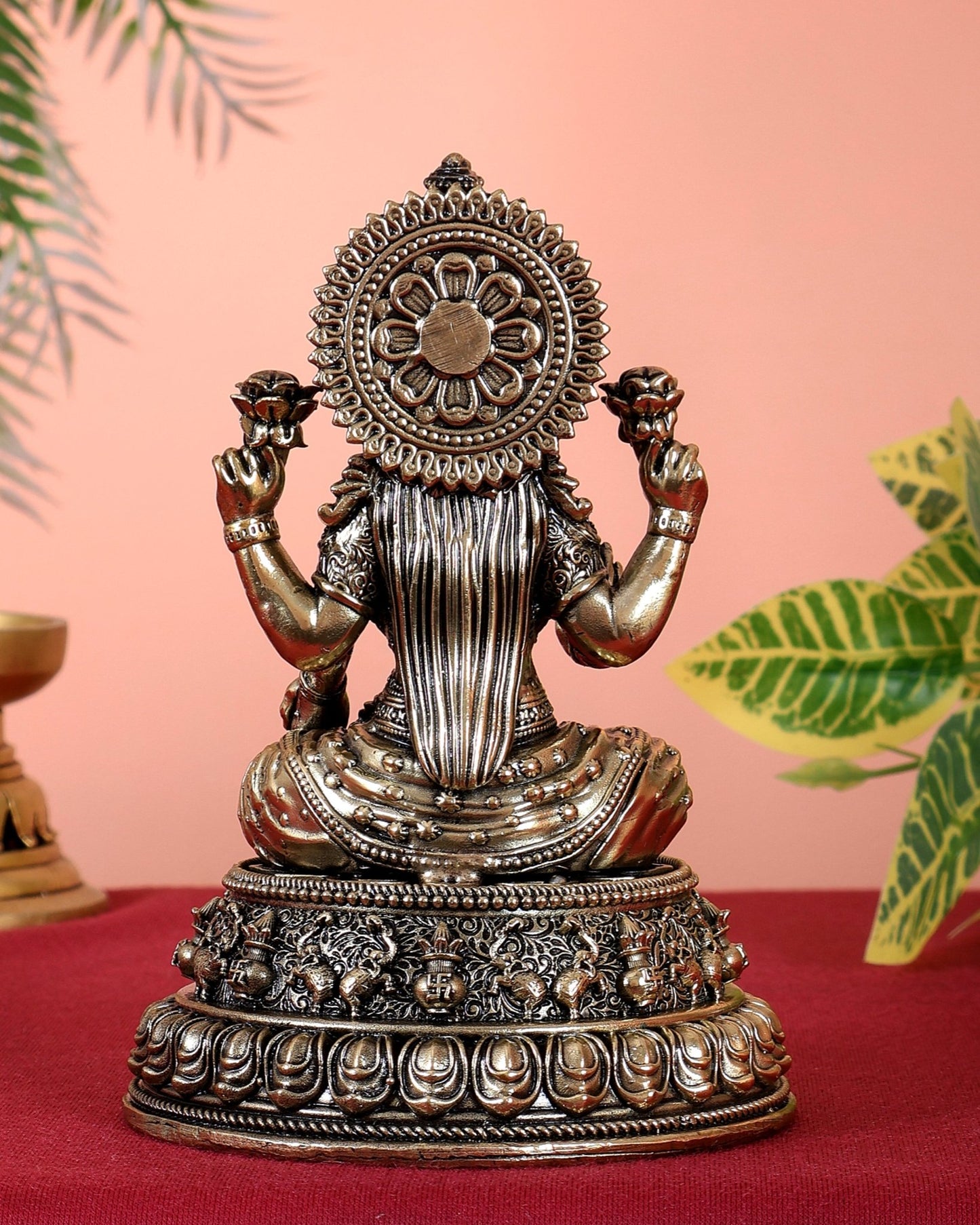 Brass Superfine Goddess Dhan Lakshmi Idol – 5 Inch Auspicious Wealth Statue - Budhshiv.com
