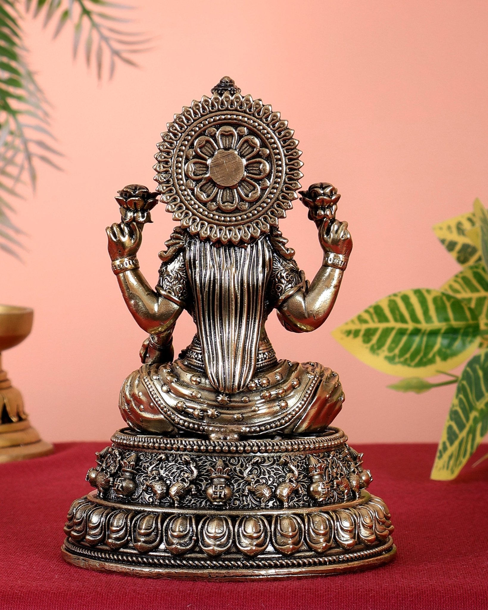 Brass Superfine Goddess Dhan Lakshmi Idol – 5 Inch Auspicious Wealth Statue - Budhshiv.com