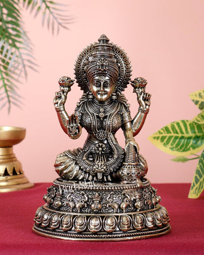 Brass Superfine Goddess Dhan Lakshmi Idol – 5 Inch Auspicious Wealth Statue - Budhshiv.com