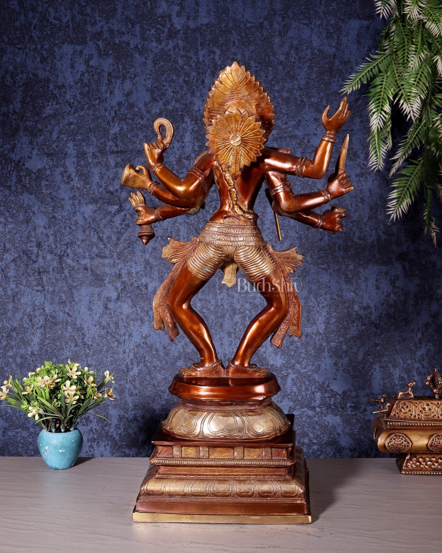 Brass Superfine Goddess Kali as Bhairavi statue 24" Dual tone - Budhshiv.com