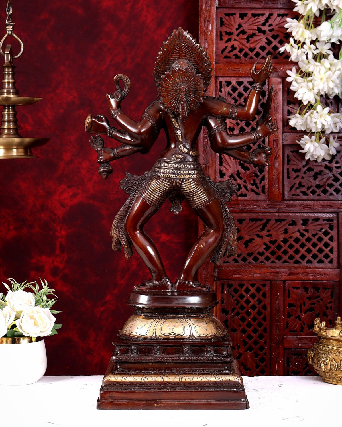 Brass Superfine Goddess Kali as Bhairavi statue 24 inch duel tone - Budhshiv.com