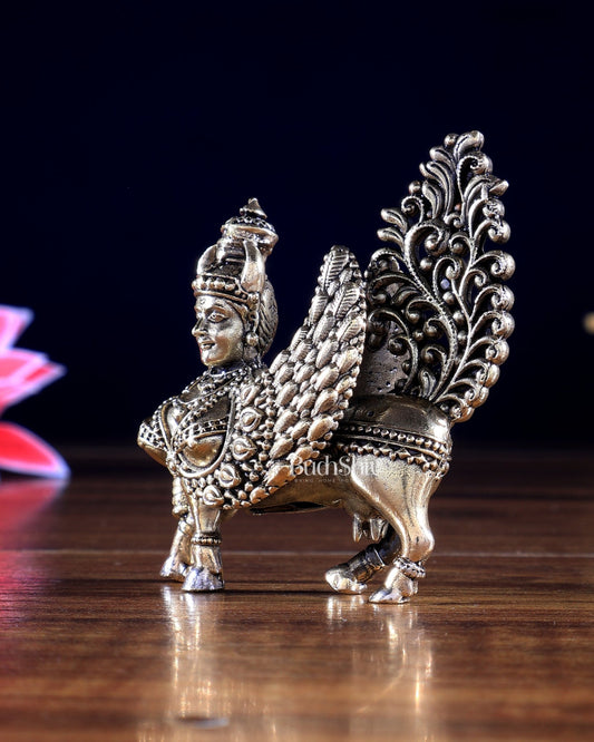 Brass Superfine Goddess Kamdhenu Miniature – Highly Detailed Auspicious Idol - Budhshiv.com