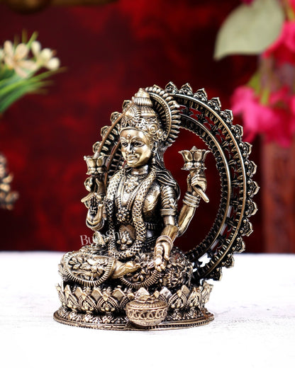 Brass Superfine Goddess Lakshmi Idol for Home Temple & Pooja 4 inch - Budhshiv.com