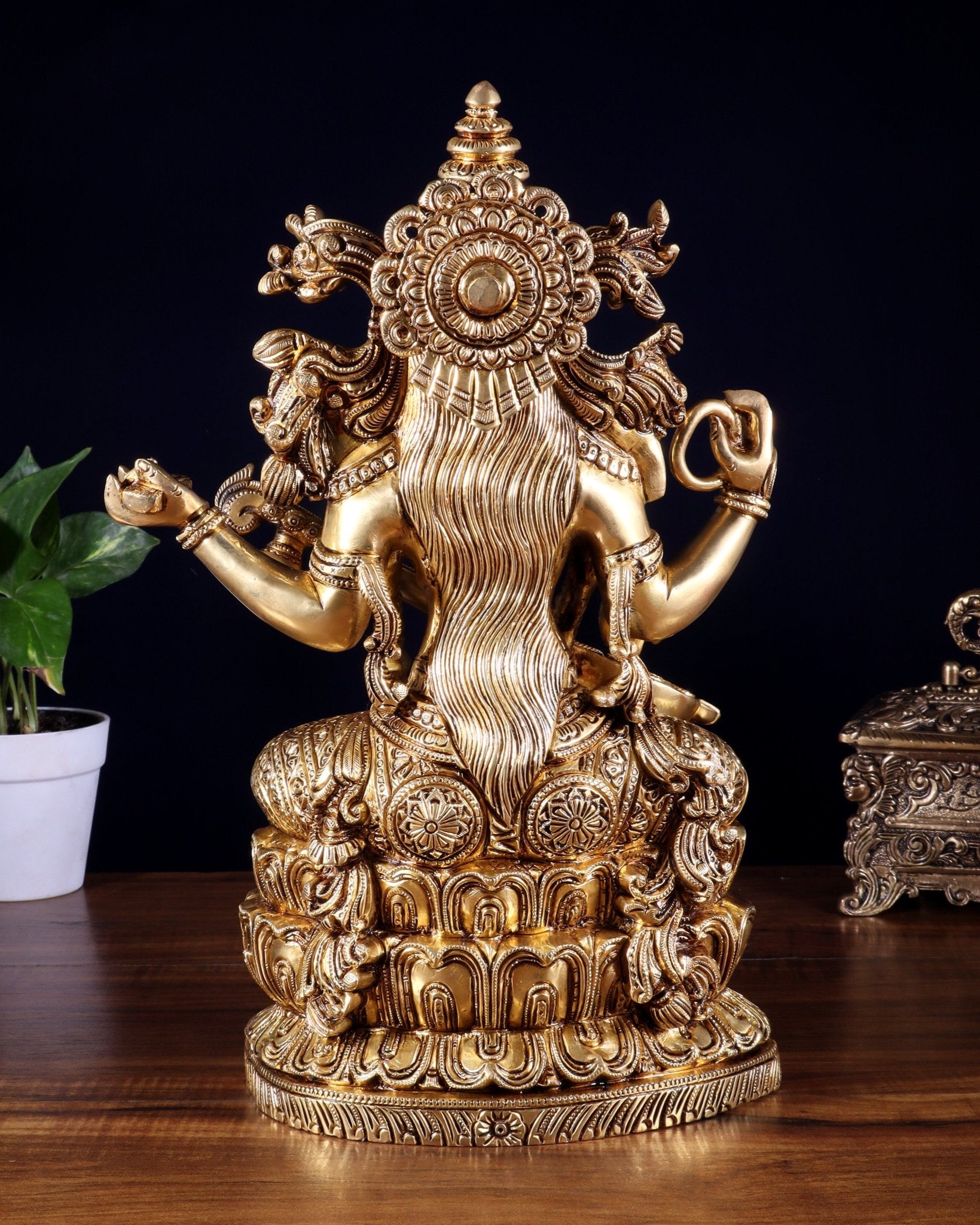 Brass Superfine Goddess Saraswati Statue – 15 Inch - Budhshiv.com