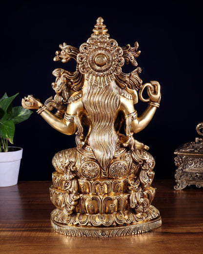 Brass Superfine Goddess Saraswati Statue – 15 Inch - Budhshiv.com