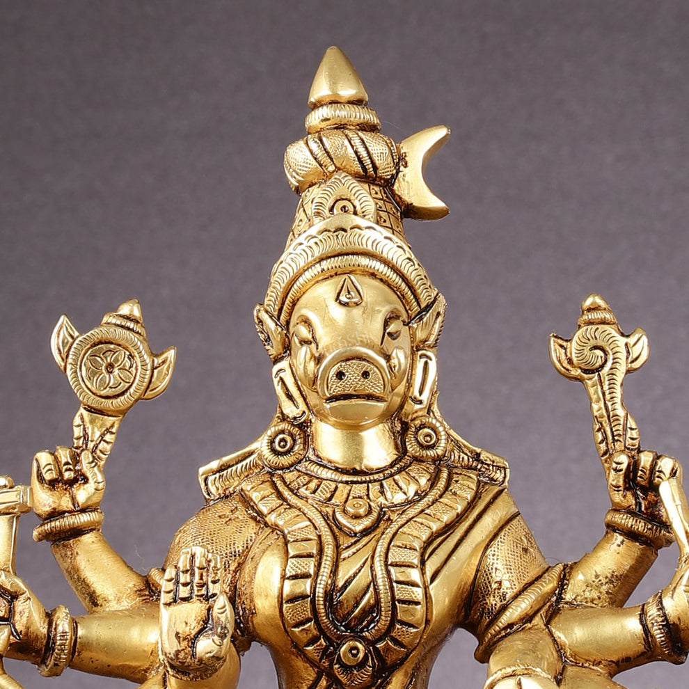 Brass Superfine Goddess Varahi Amman Idol - 11 Inch Statue – Budhshiv.com