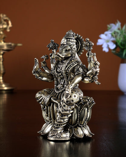Brass Superfine Goddess Varahi on Lotus Idol – Sacred Shakti 4 inch - Budhshiv.com