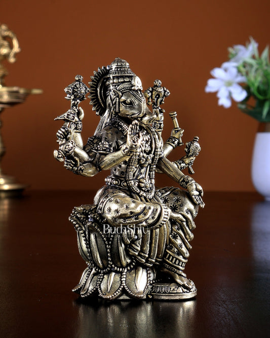 Brass Superfine Goddess Varahi on Lotus Idol – Sacred Shakti 4 inch - Budhshiv.com
