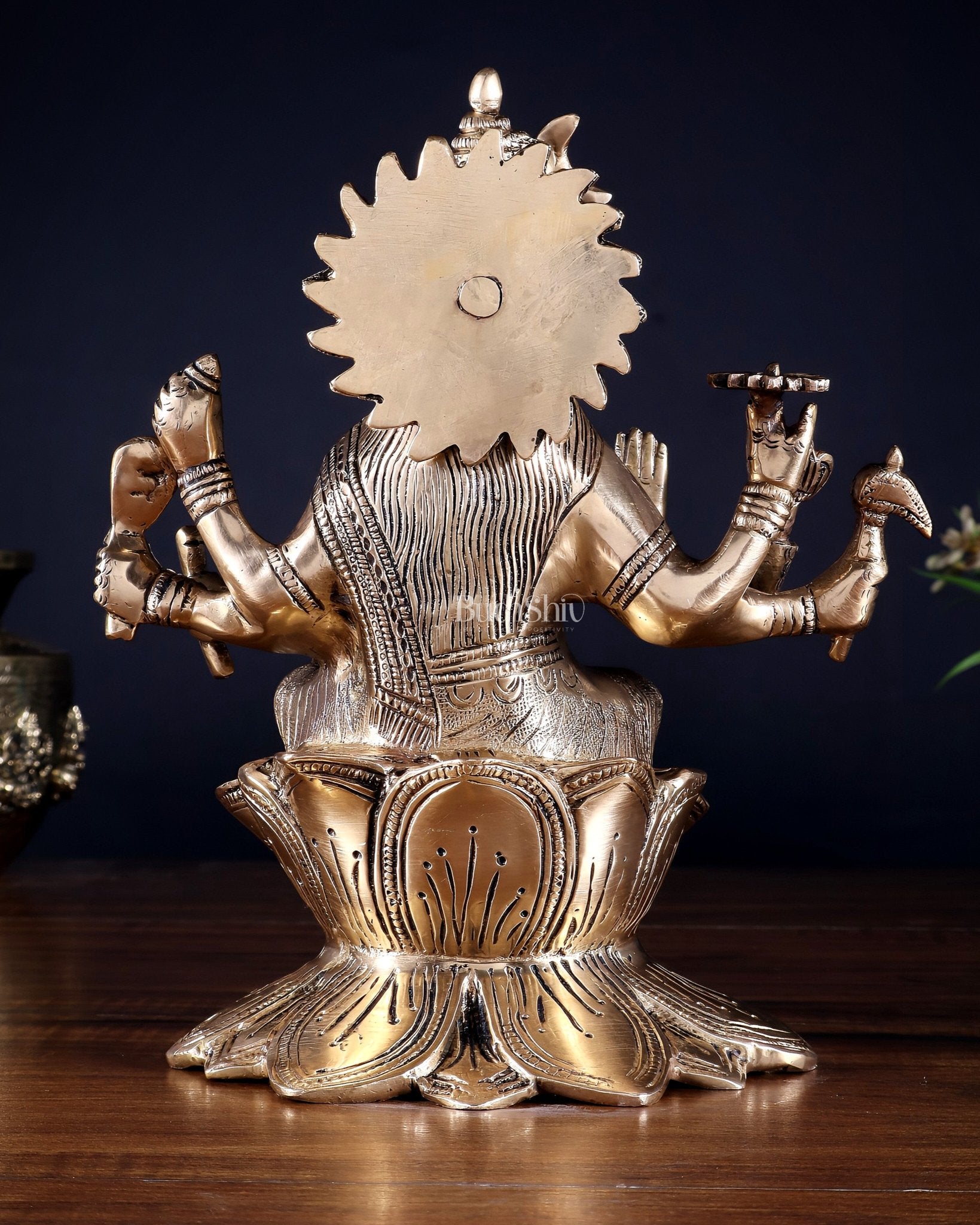 Brass Superfine Goddess Varahi Statue with Fine Carvings – 21.5 cm (8.5 in) - Budhshiv.com