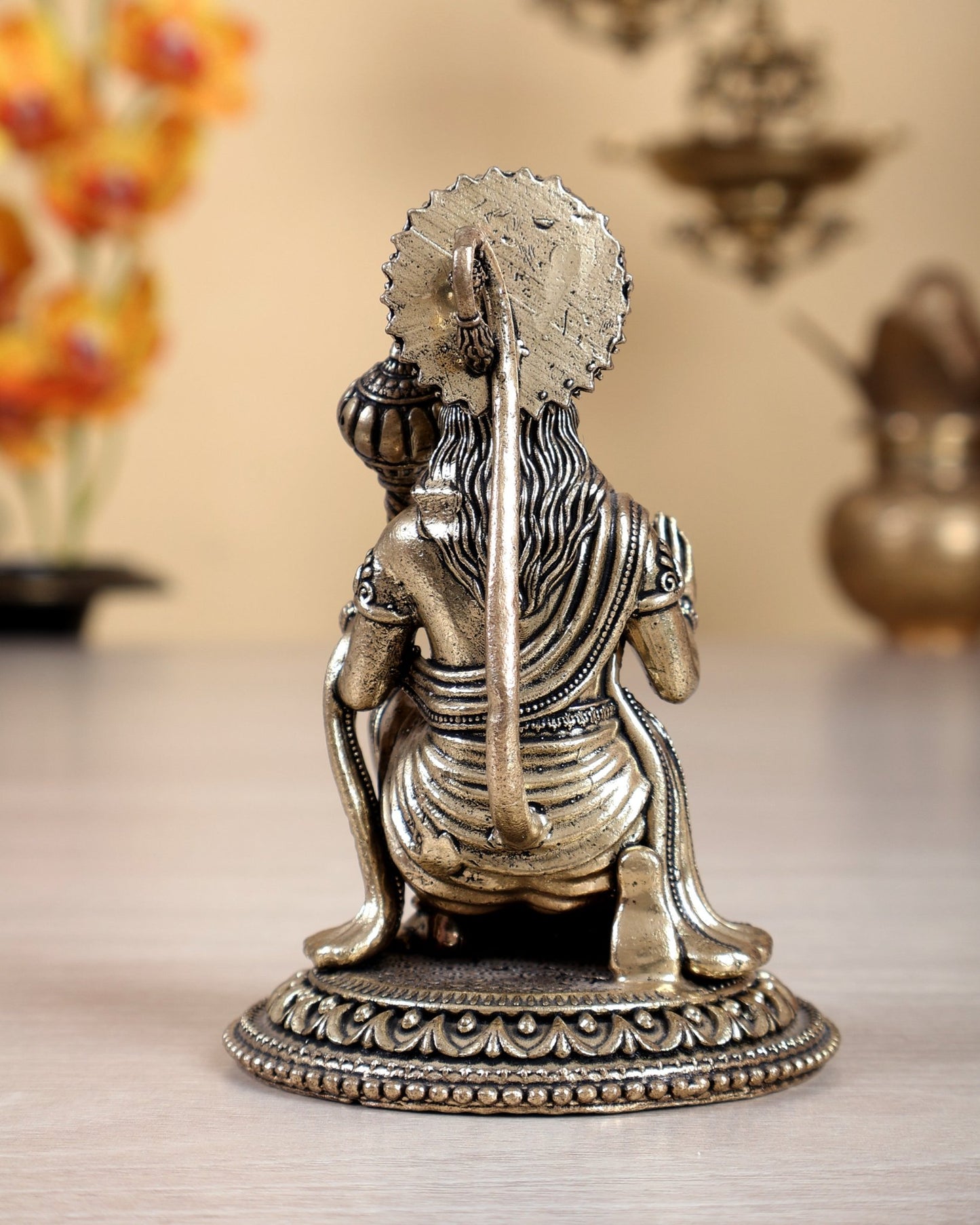 Brass Superfine Hanuman Ji Idol – 4 Inch Divine Bajrangbali Murti - Budhshiv.com