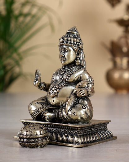 Brass Superfine Intricate Lord Kubera Idol 5" - Budhshiv.com
