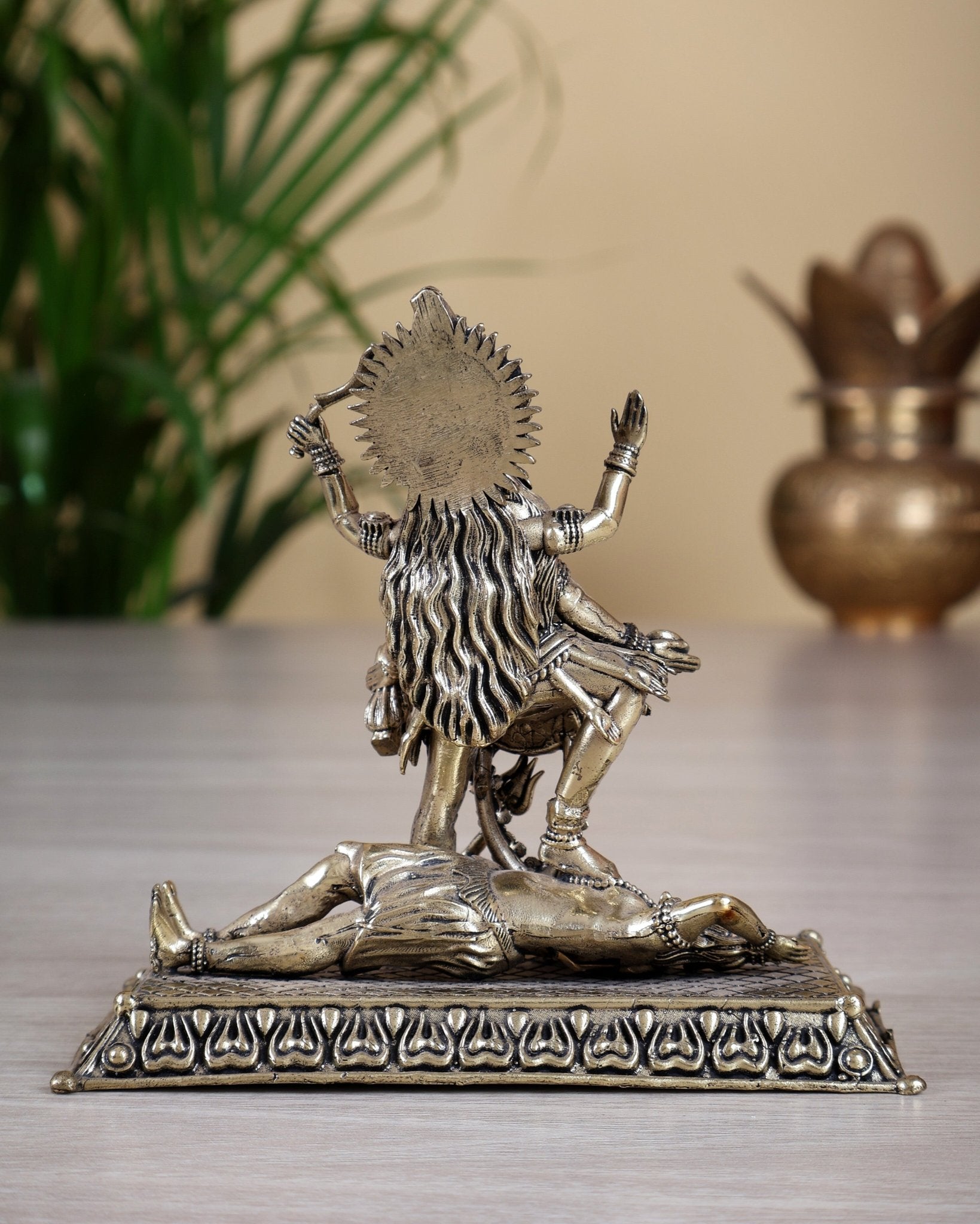 Brass Superfine Intricate Mahakali Idol | 4" - Budhshiv.com