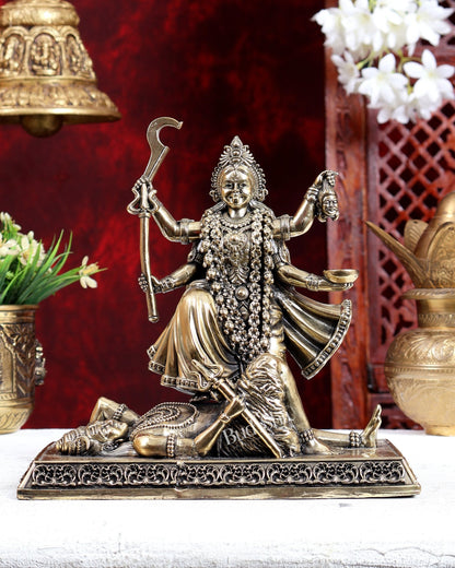 Brass Superfine Kali Maa Idol – Highly Detailed Divine Statue 8 inch - Budhshiv.com