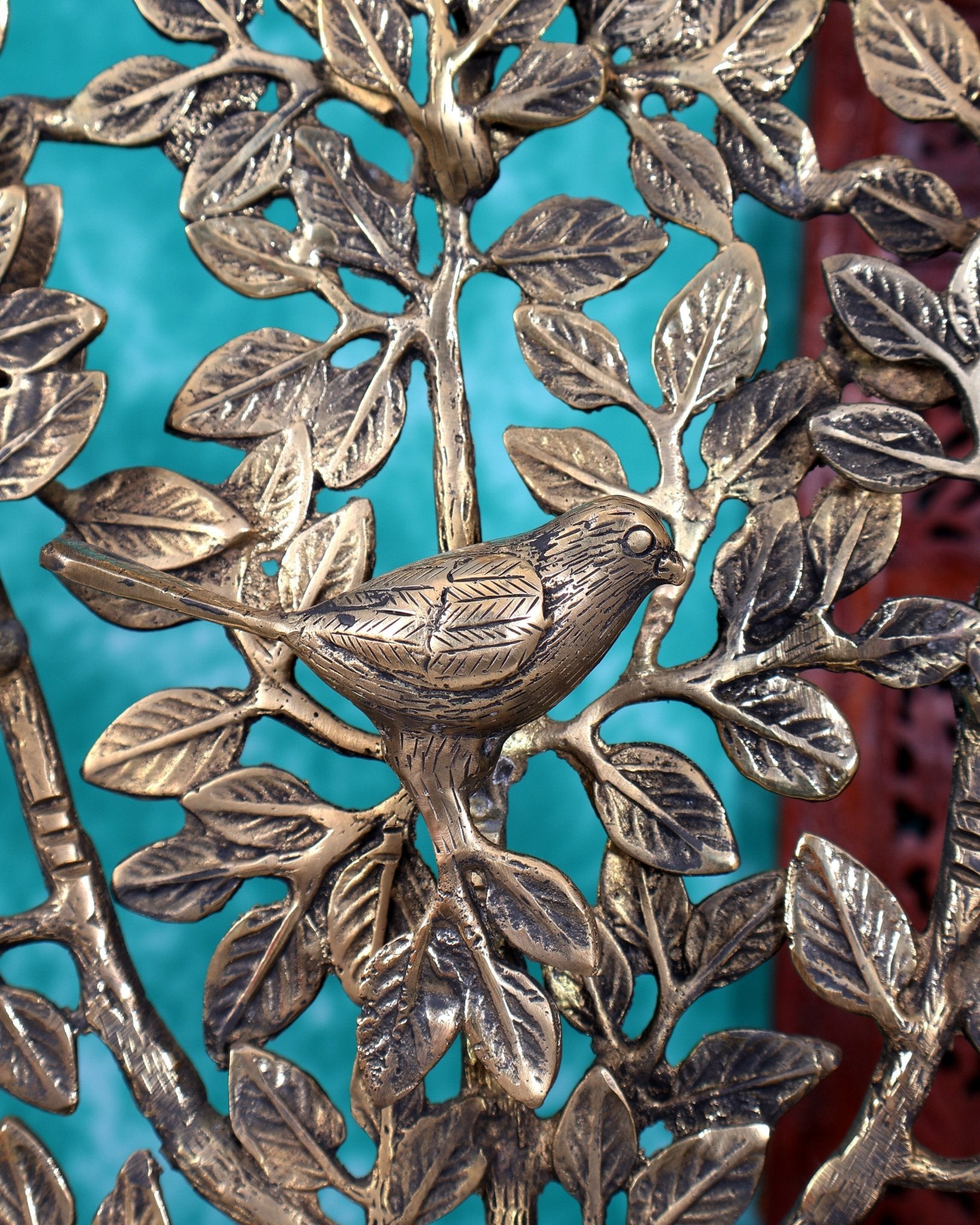 Brass Superfine Kalpavriksha Standing Tree 36 inch antique finish - Budhshiv.com