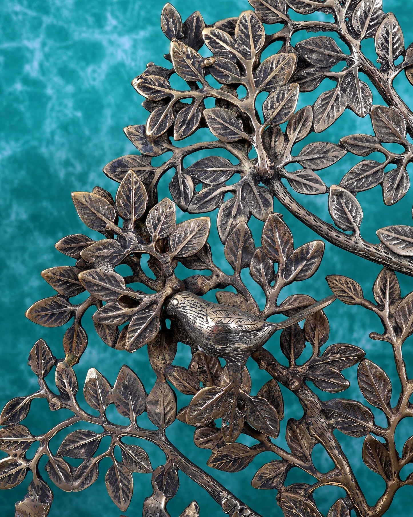Brass Superfine Kalpavriksha Standing Tree 36 inch antique finish - Budhshiv.com