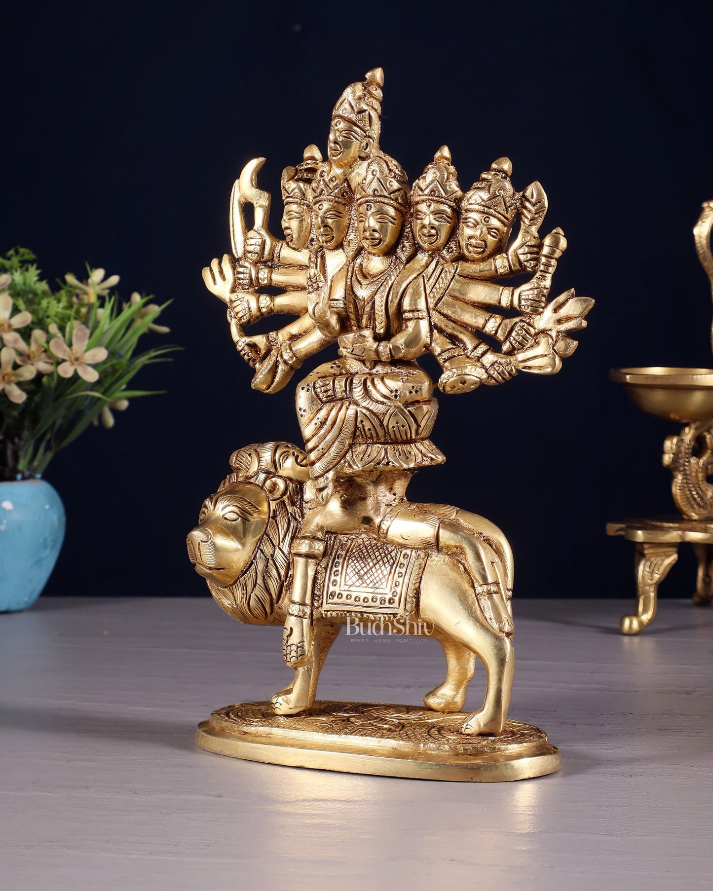 Brass Superfine Kamakhya Devi Idol 8.5" - Budhshiv.com