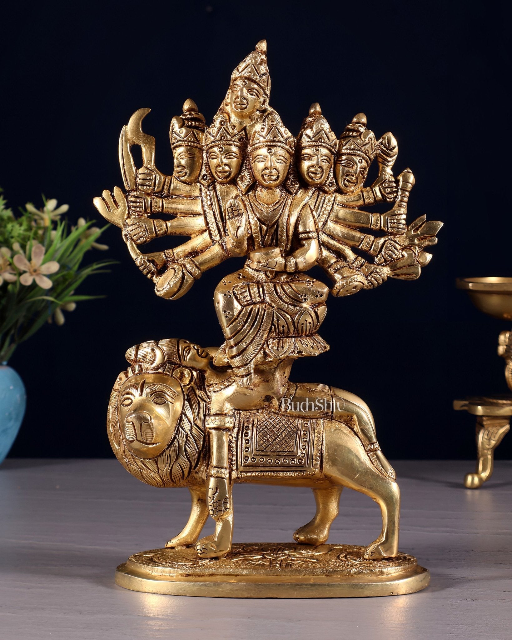 Brass Superfine Kamakhya Devi Idol 8.5" - Budhshiv.com