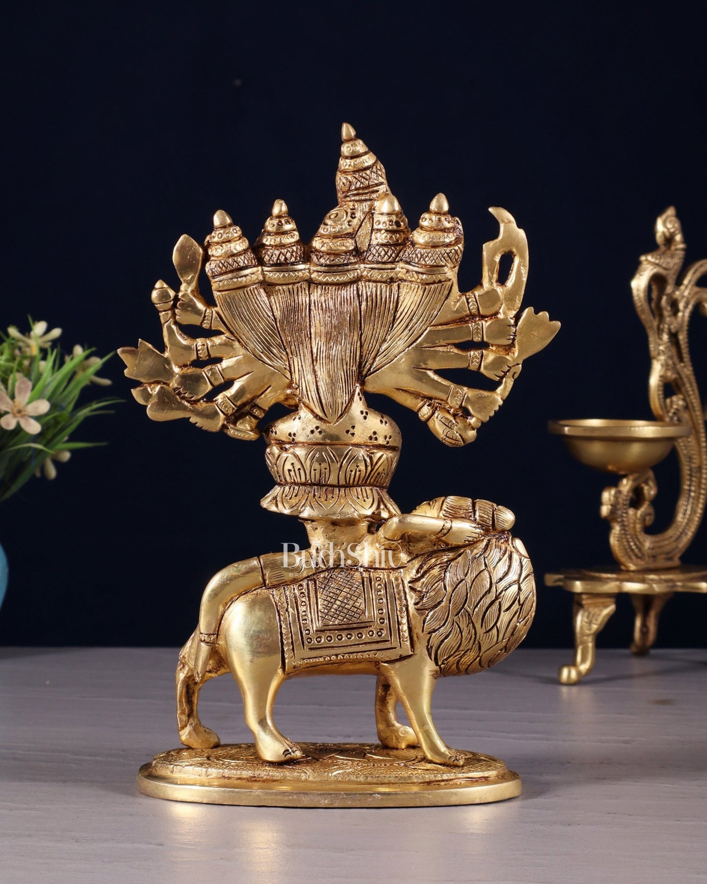Brass Superfine Kamakhya Devi Idol 8.5" - Budhshiv.com