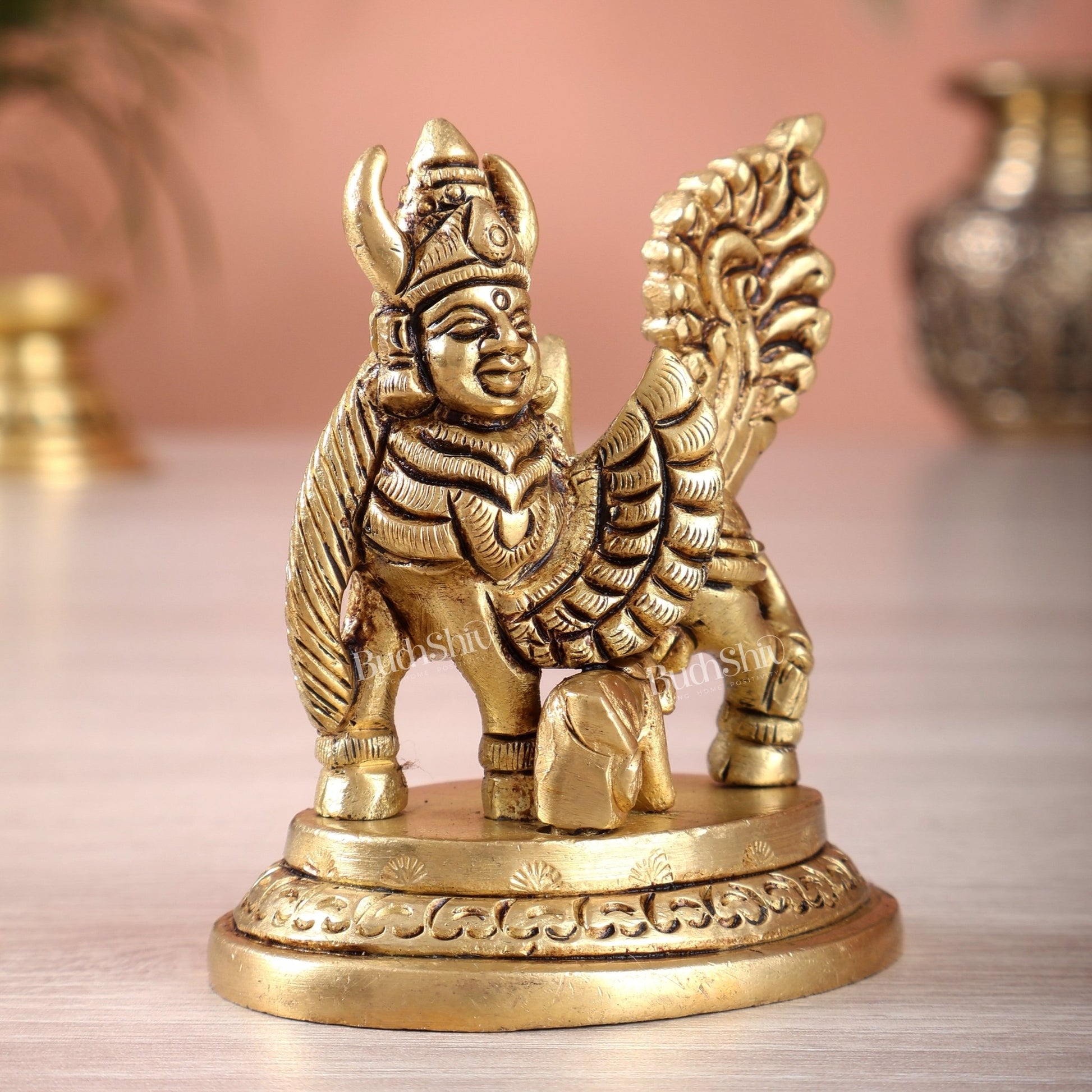 Brass Superfine Kamdhenu Cow Mini Idol (2.5 Inch, 170 gm) - Budhshiv.com