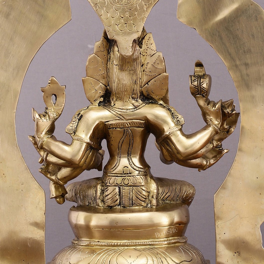 Brass Superfine Karmari Mariamman Statue with Prabhavali - 18" Height - Budhshiv.com