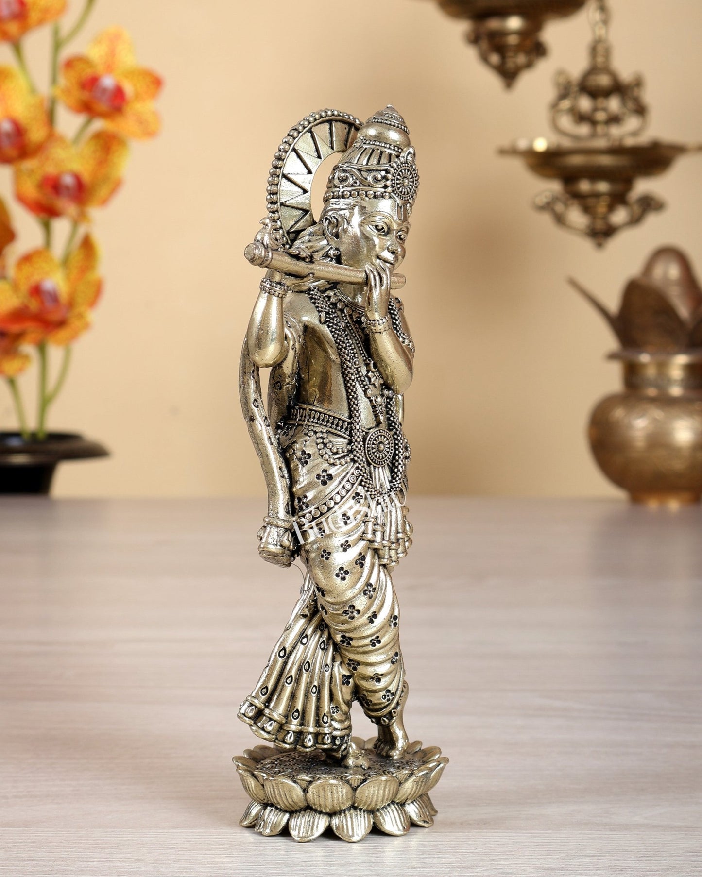 Brass Superfine Krishna Idol – 6" 15.5 cm Divine - Budhshiv.com