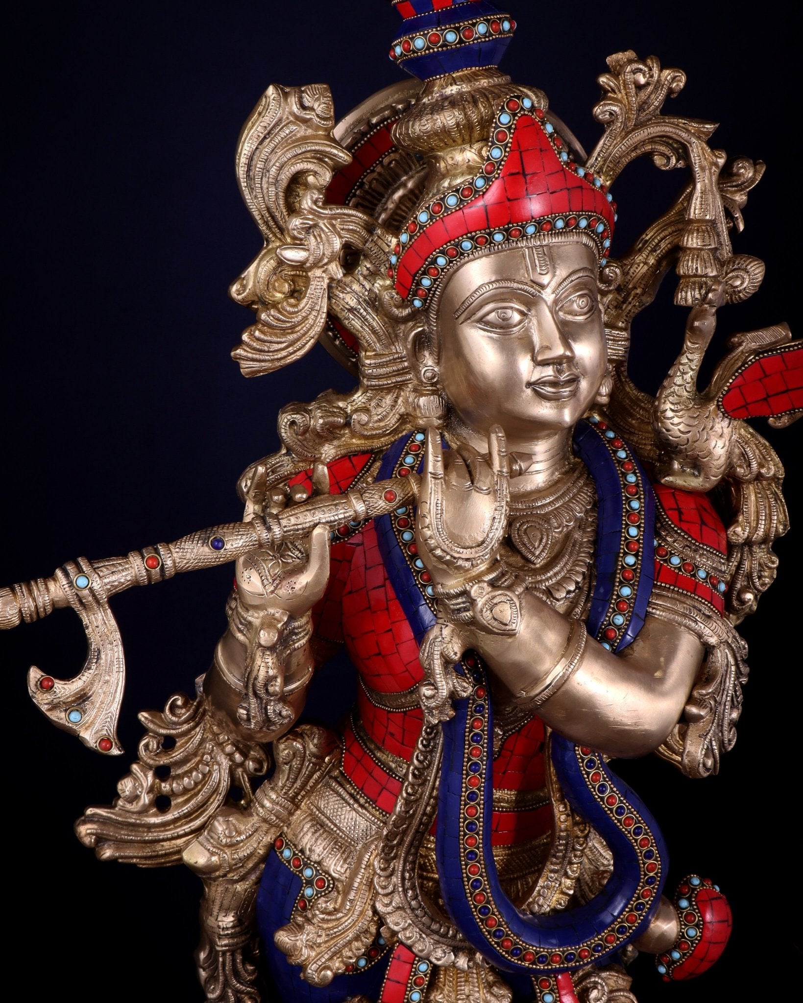 Brass Superfine Krishna Statue | Height 36 Inch/3 feet - Budhshiv.com