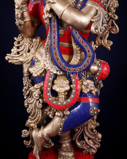 Brass Superfine Krishna Statue | Height 36 Inch/3 feet - Budhshiv.com