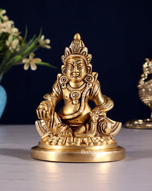 Brass Superfine Kubera Idol 4" - Budhshiv.com