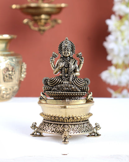 Brass Superfine Lakshmi Diya – Intricately Crafted 4.5" - Budhshiv.com