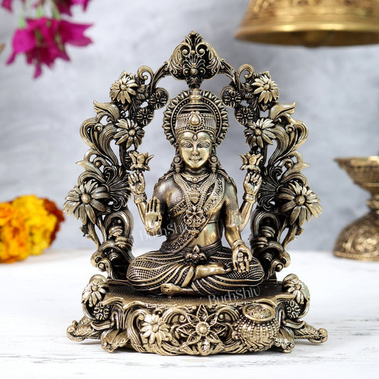 Brass Superfine Lakshmi Ganesha Saraswati Idol Set – Intricately Handcrafted Divine Trio (5 Inches) - Budhshiv.com