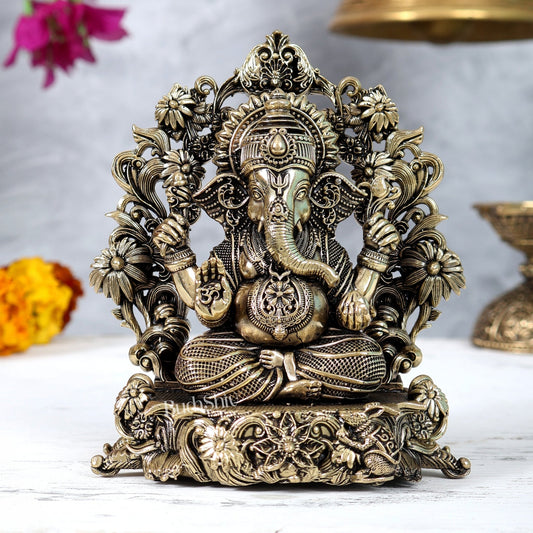 Brass Superfine Lakshmi Ganesha Saraswati Idol Set – Intricately Handcrafted Divine Trio (5 Inches) - Budhshiv.com
