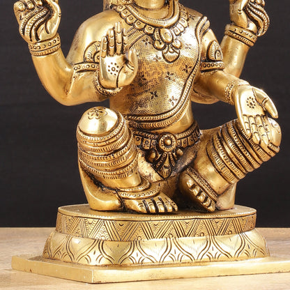 Brass Superfine Lakshmi Idol - 11.5 Inch Statue - Budhshiv.com