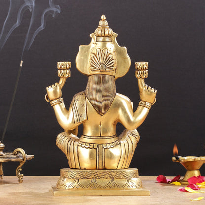 Brass Superfine Lakshmi Idol - 11.5 Inch Statue - Budhshiv.com