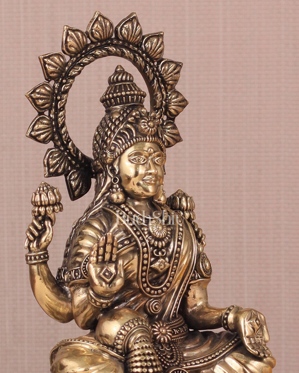 Brass Superfine lakshmi Idol - 8" - Budhshiv.com