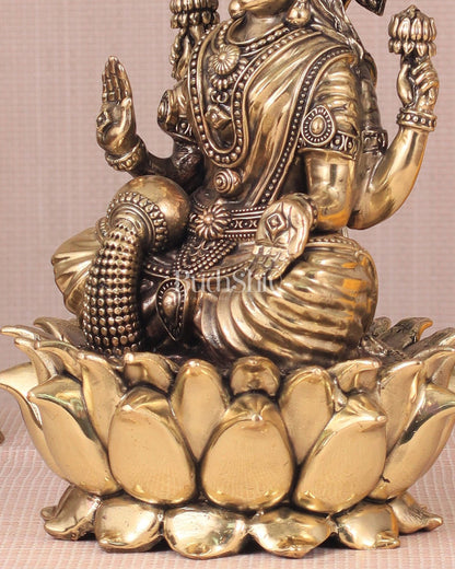 Brass Superfine lakshmi Idol - 8" - Budhshiv.com