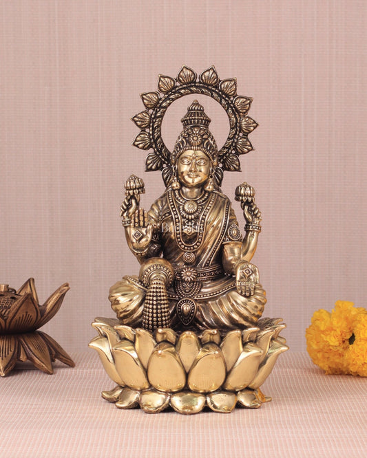 Brass Superfine lakshmi Idol - 8" - Budhshiv.com