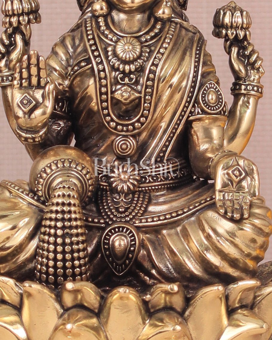 Brass Superfine lakshmi Idol - 8" - Budhshiv.com