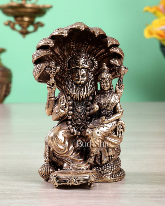 Brass Superfine Lakshmi Narasimha Swamy with Sheshanaag Idol (4 Inch, 280 gm) - Budhshiv.com