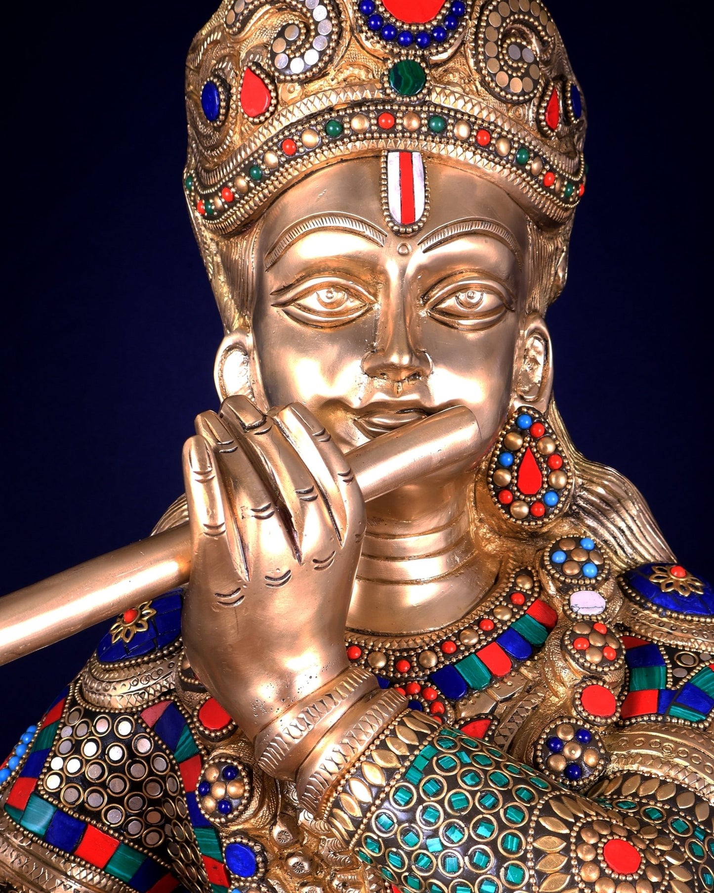 Brass Superfine Large Lord Krishna Statue – 36” | 41 kg | Only at BudhShiv - Budhshiv.com